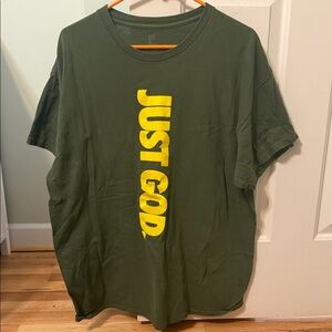 Just God Olive Green Short Sleeve Tee